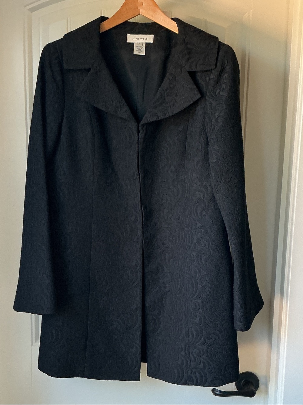 Nine West Black Textured Evening Coat